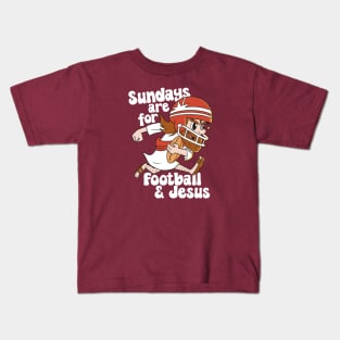 Sundays Are For Football & Jesus // Funny Church Sunday Football Jesus Kids T-Shirt